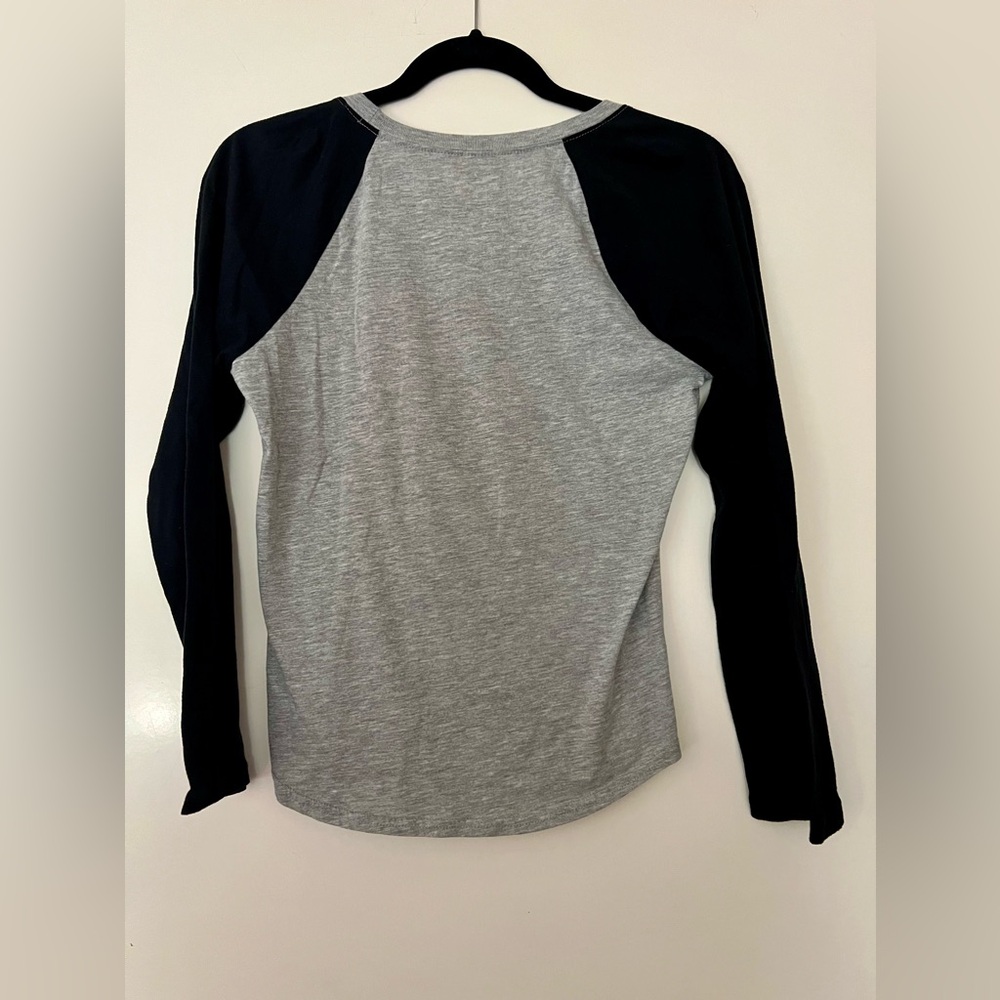 Hello Kitty Gray and Black Raglan Baseball Shirt - Picture 2 of 3